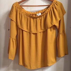 Mustard Sienna Sky Off-The-Shoulder Top